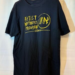 RVCA Black Tee with Yellow Graphic